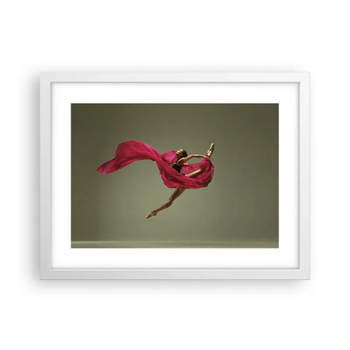Plakat w białej ramie - Tańczący płomień - 40x30 cm