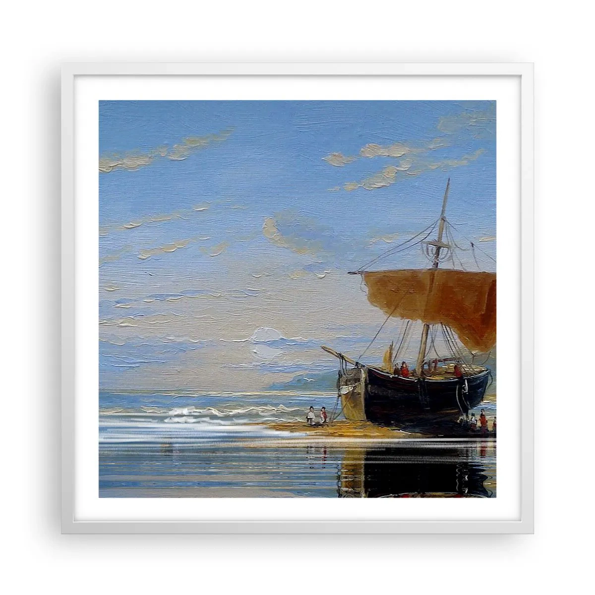 Plakat w białej ramie - Woda, ziemia, powietrze - 60x60 cm