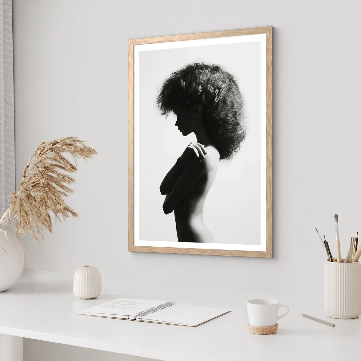 Plakat w ramie jasny dąb - Jak kwiat na smukłej łodydze - 70x100 cm