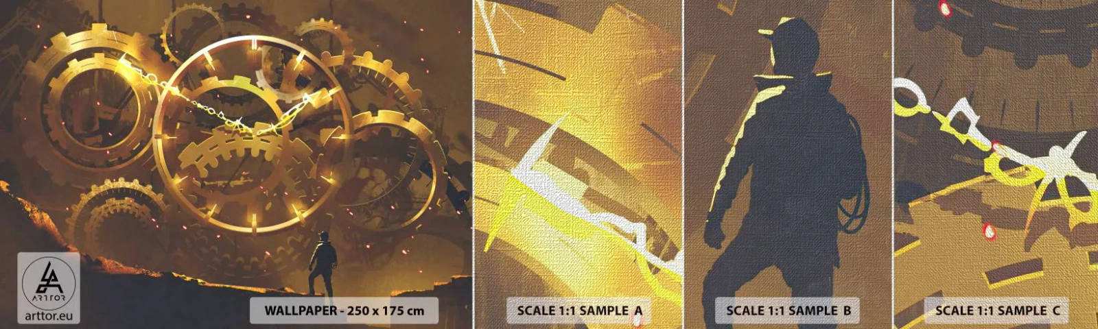 Fototapeta Próbka Premium Canvas - U źródeł czasu - Abstrakcja, Sztuka, Grafika - 100x30 cm