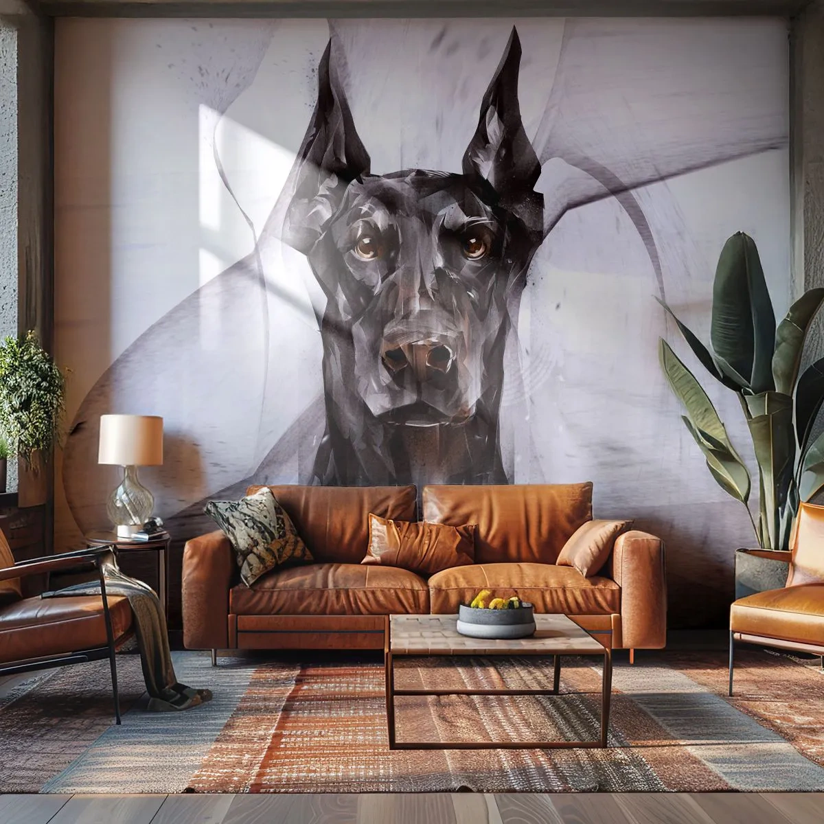 Fototapeta na wymiar Premium Sand - Szlachetnie urodzony - Abstrakcja, Doberman, Pies