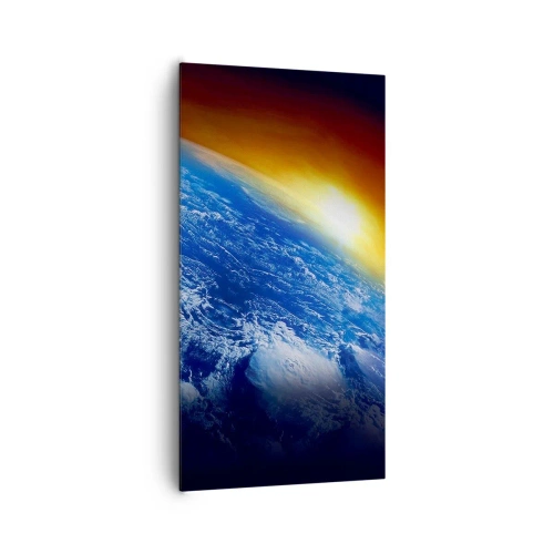 Obraz na płótnie - Wschód słońca nad błękitną planetą - 65x120 cm
