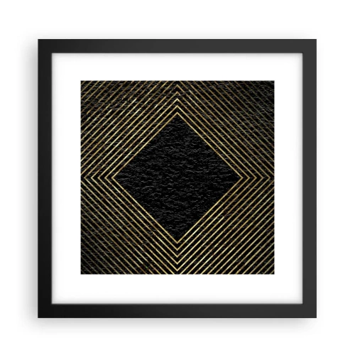 Plakat w czarnej ramie - Geometria w stylu glamour - 30x30 cm