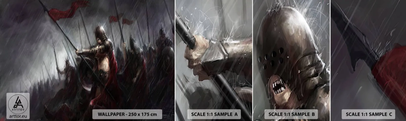 Fototapeta Próbka Samoprzylepna Deluxe Sticker - Przechodniu, powiedz Sparcie… - Rycerz W Zbroi, Armia, Abstrakcja - 100x30 cm