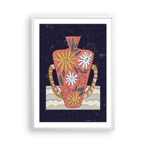 Plakat w białej ramie - Malowany dzban - 50x70 cm