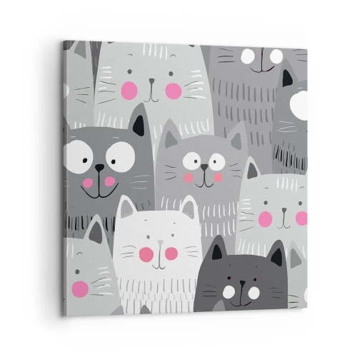 Obraz na płótnie - Koci świat - 60x60 cm