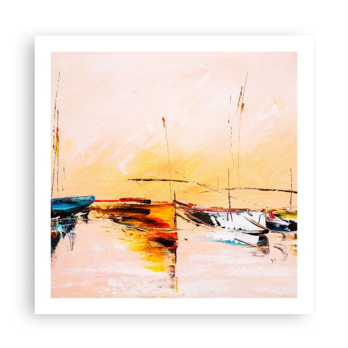 Plakat - Wieczór w przystani - 60x60 cm