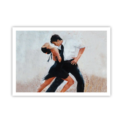 Plakat - Para tańcząca w eleganckim, zmysłowym ujęciu - 100x70cm - Tango mych marzeń i snów - Nowoczesna dekoracja ścienna do salonu i sypialni ARTTOR