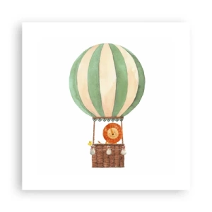 Plakat - Podróże Leona - 40x40 cm