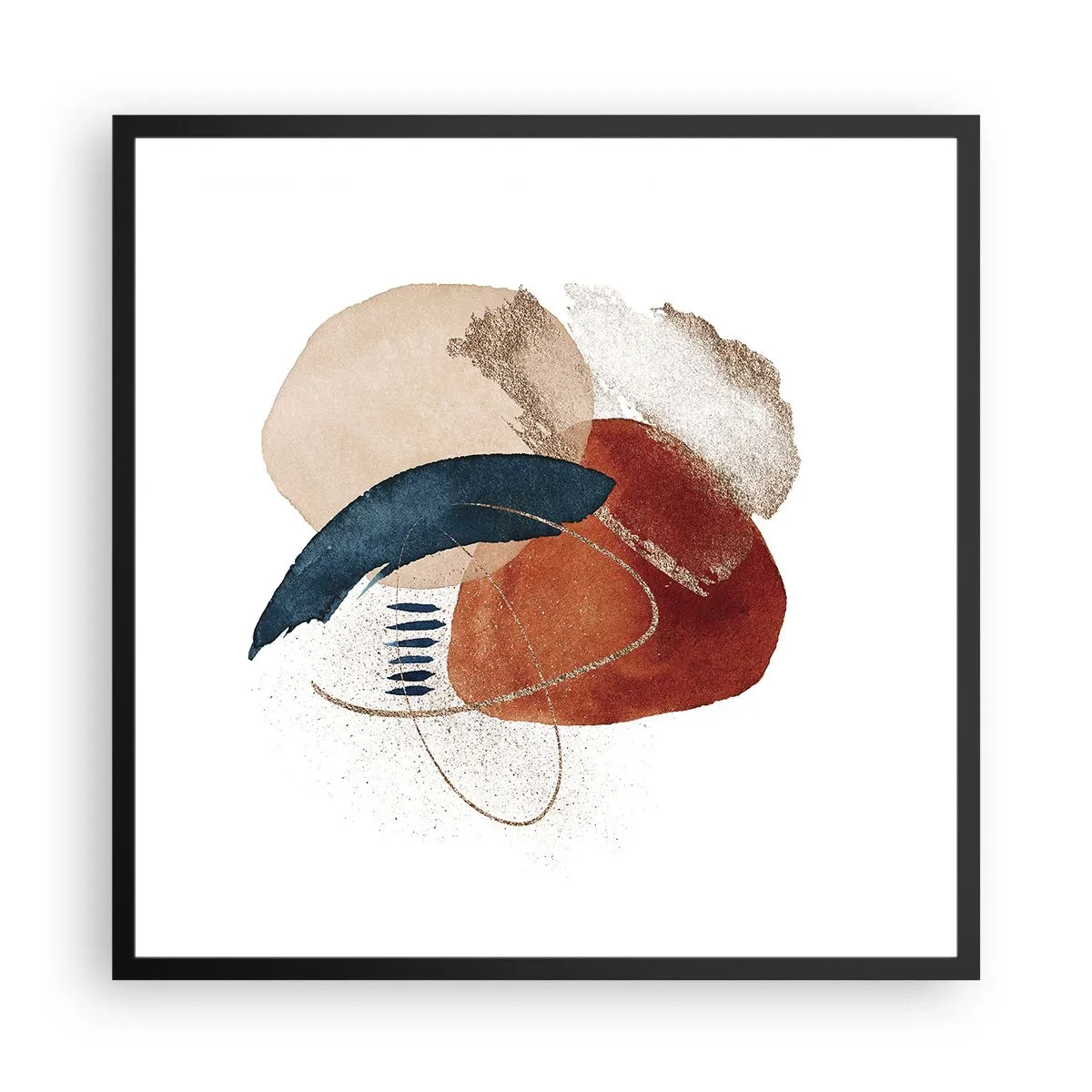 Plakat w czarnej ramie - Owalna kompozycja - 60x60 cm