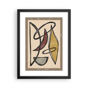 Plakat w czarnej ramie - Kompozycja – łuki i owale - 30x40 cm