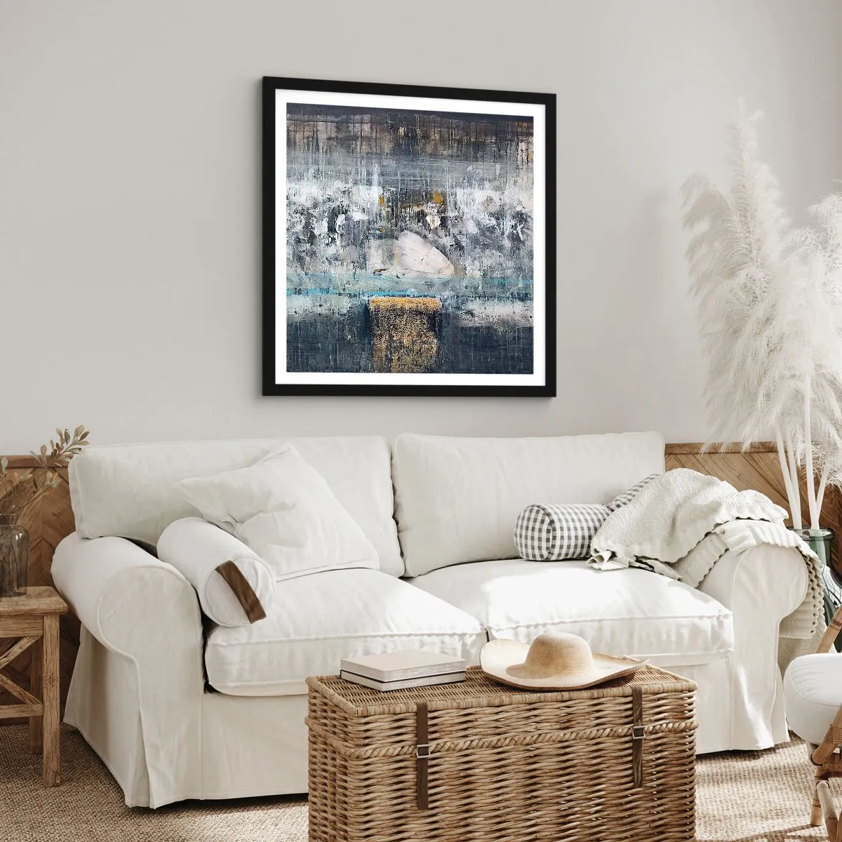 Plakat w czarnej ramie - Jak po lodzie, jak po grudzie - 40x40 cm