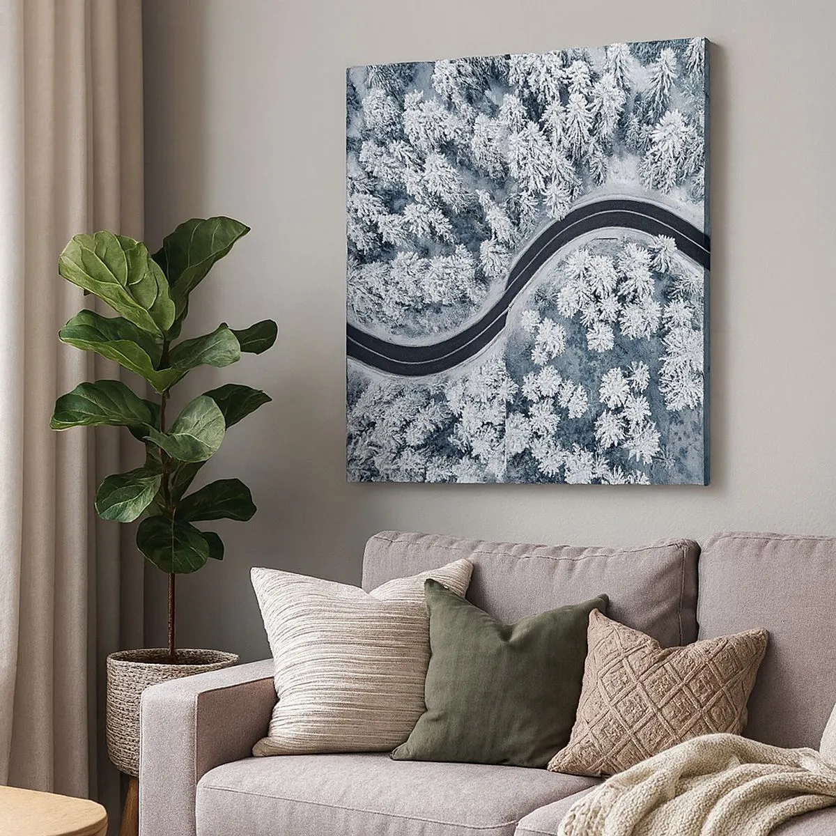 Obraz na płótnie - Przez zimowy las - 30x30 cm