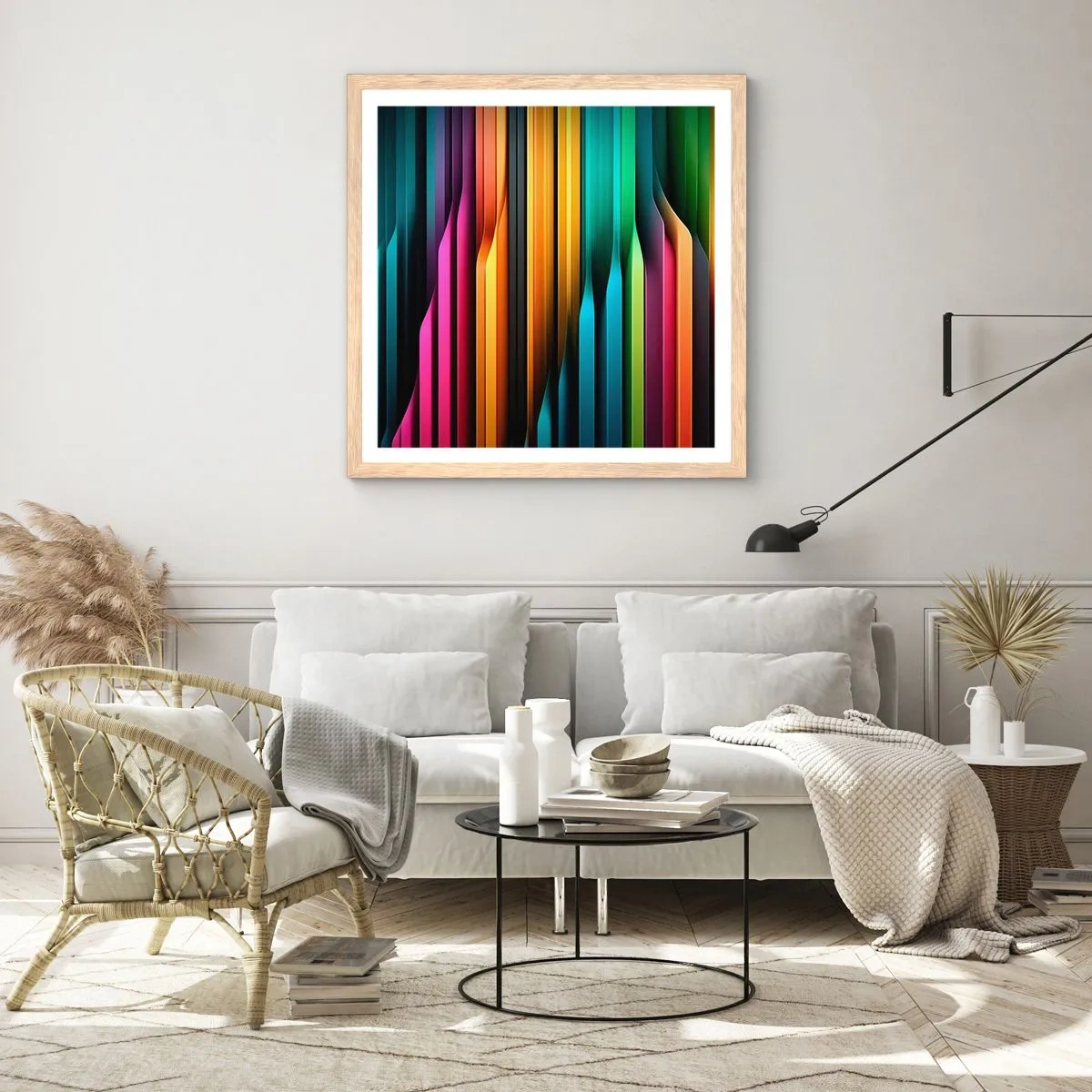 Plakat w ramie jasny dąb - Świetlne organy - 30x30 cm