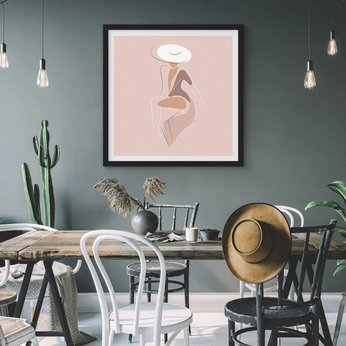 Plakat w czarnej ramie - Damą być - 40x40 cm