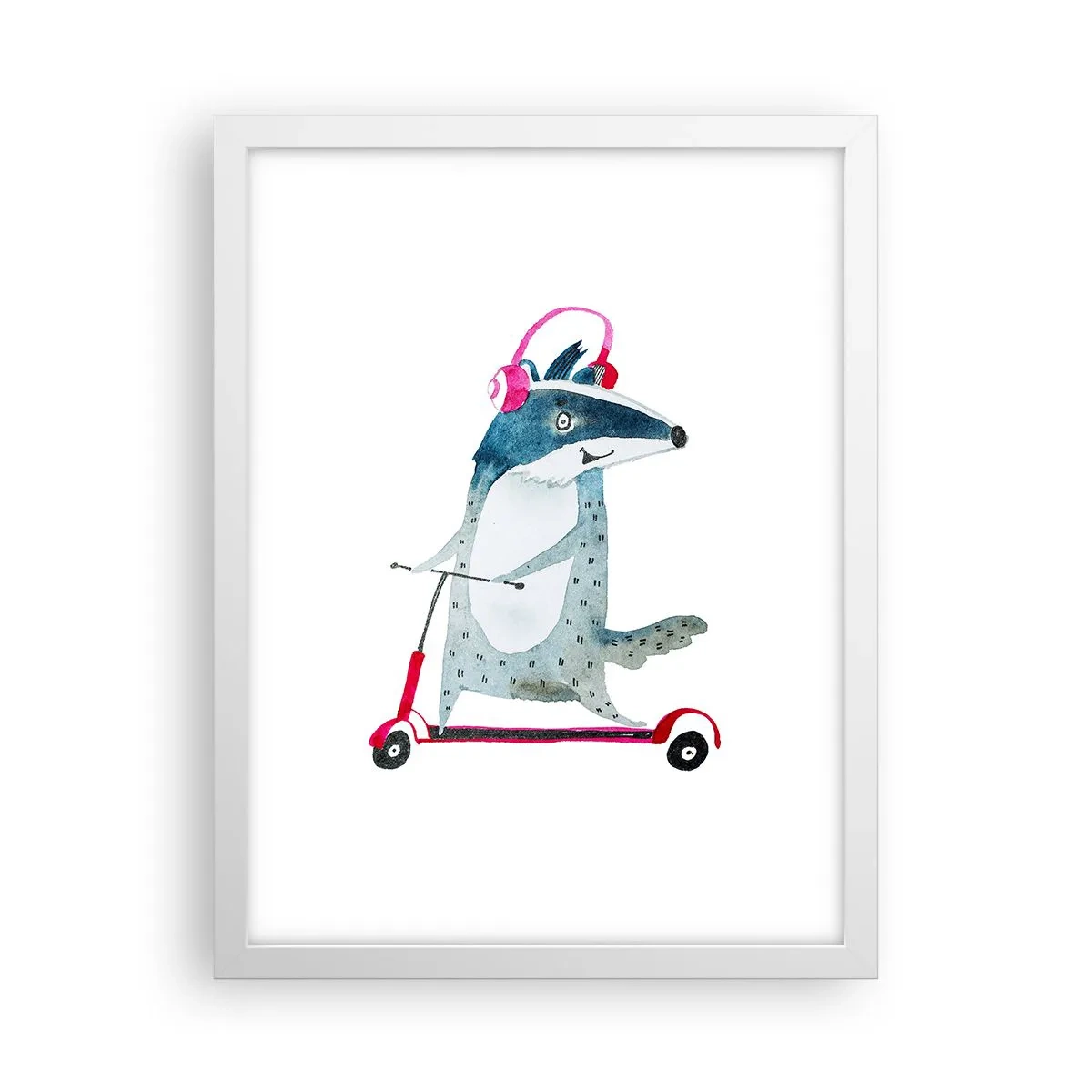 Plakat w białej ramie - Borsucze radości - 30x40 cm