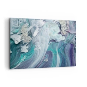 Obraz na płótnie - Abstrakcyjne wiry w odcieniach błękitu i bieli - 120x80cm - Nurty błękitu - Nowoczesna dekoracja ścienna do salonu, kuchni i sypialni ARTTOR