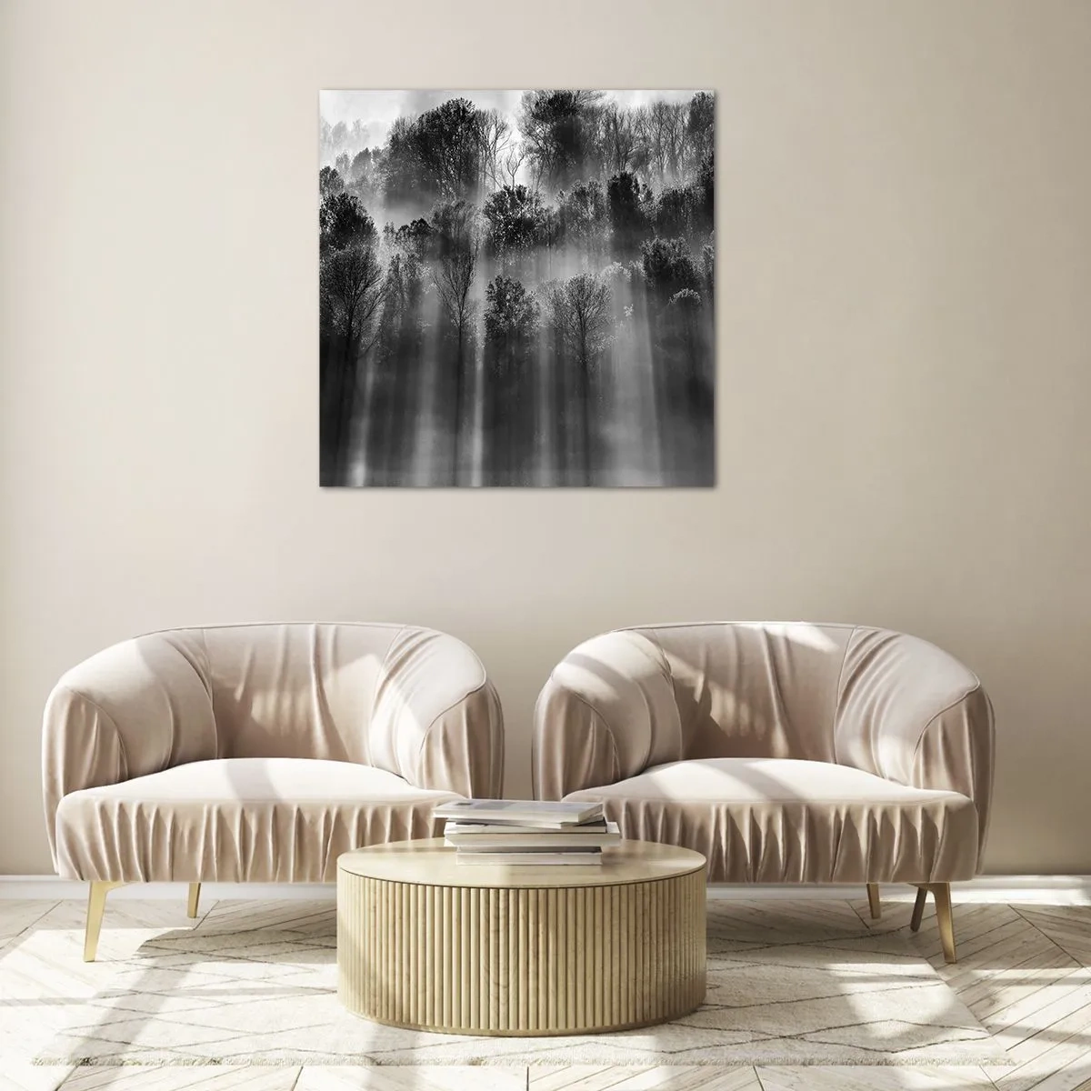 Obraz na szkle - W strumieniach światła - 70x70 cm