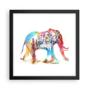 Plakat w czarnej ramie - Indie - aura miłości - 30x30 cm