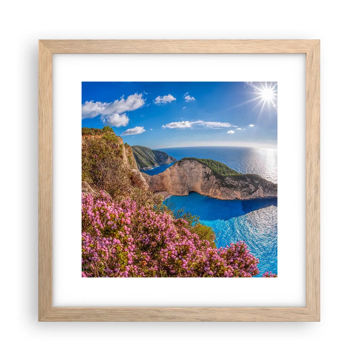 Plakat w ramie jasny dąb - Moje wielkie greckie wakacje - 30x30 cm