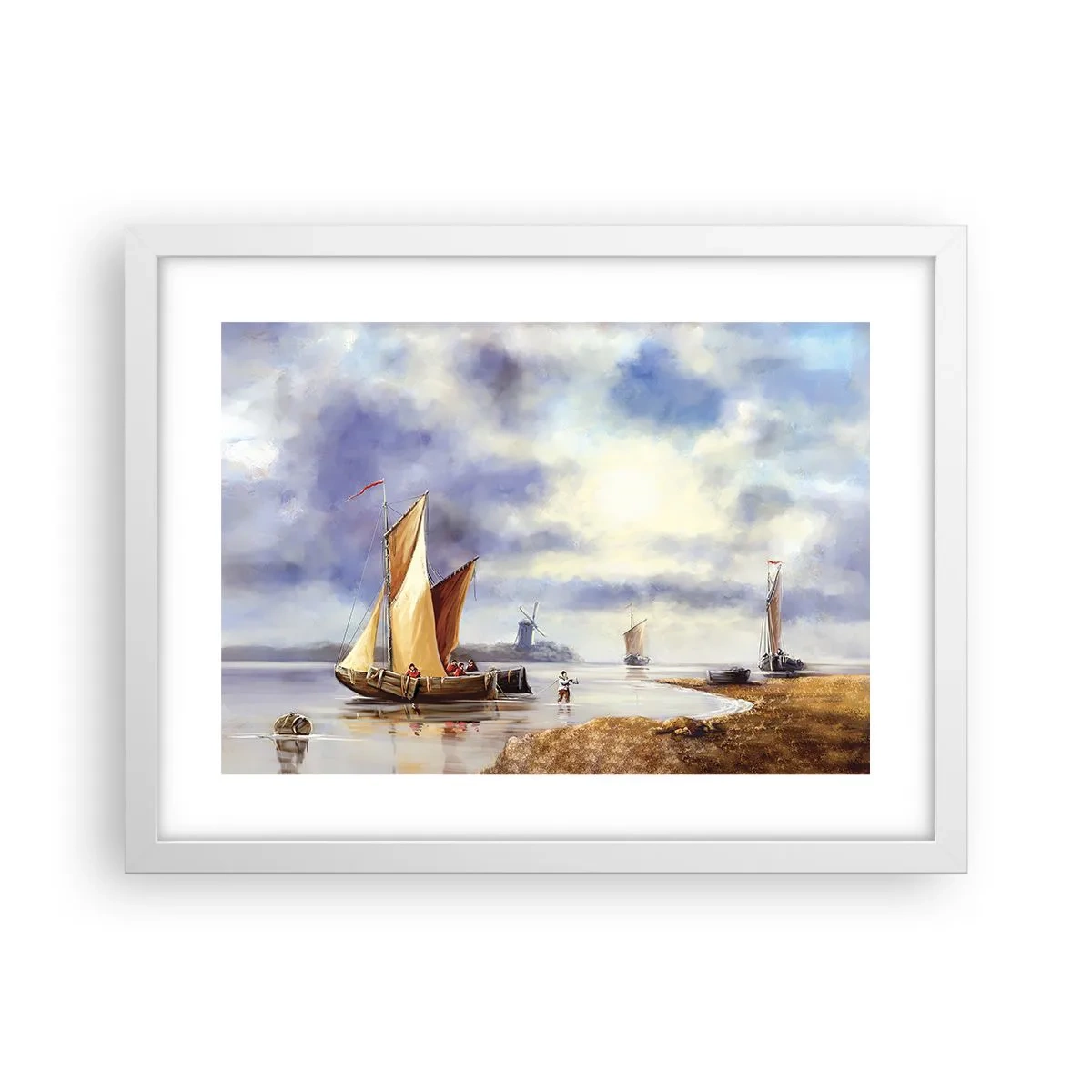 Plakat w białej ramie - Powrót żeglarzy - 40x30 cm