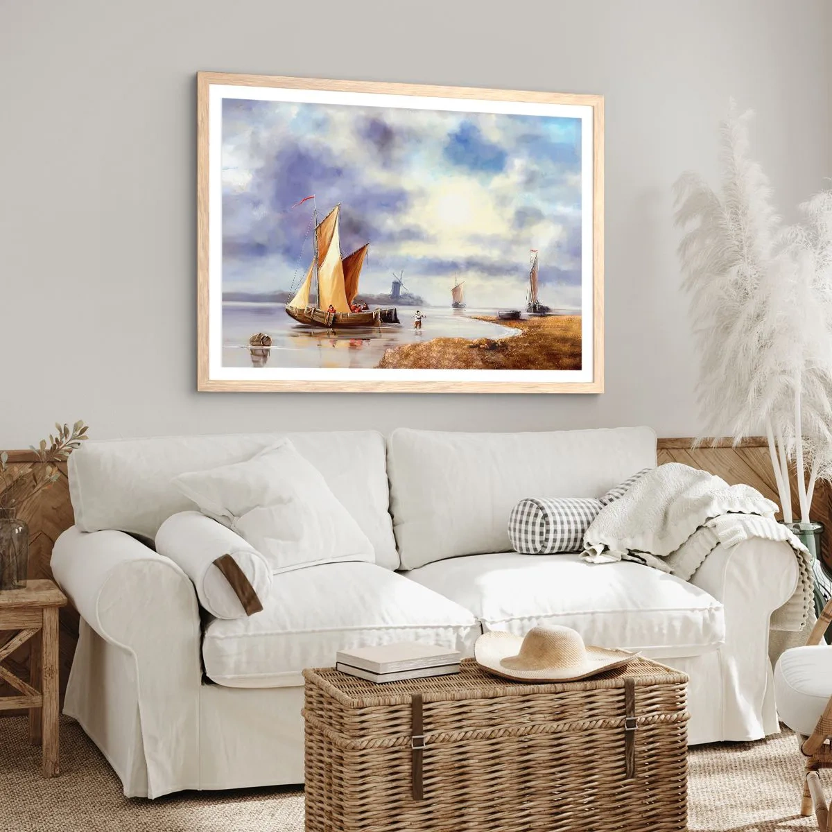 Plakat w ramie jasny dąb - Powrót żeglarzy - 91x61 cm