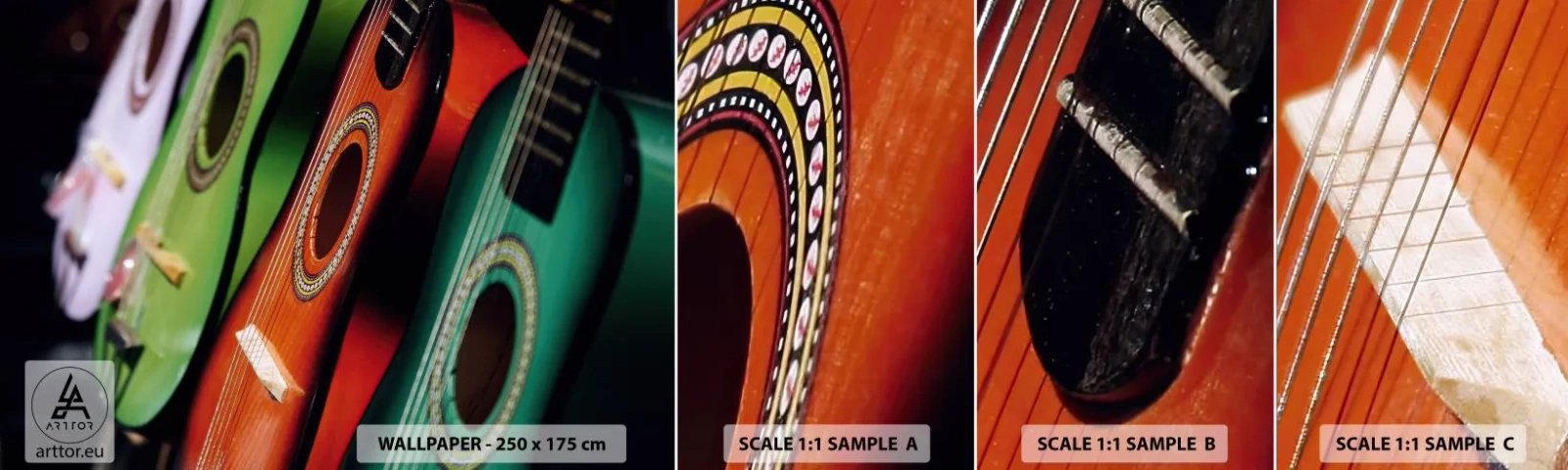 Fototapeta Próbka Standard Eco - Gitara ma wiele barw - Muzyka, Gitara, Instrument Muzyczny - 100x30 cm