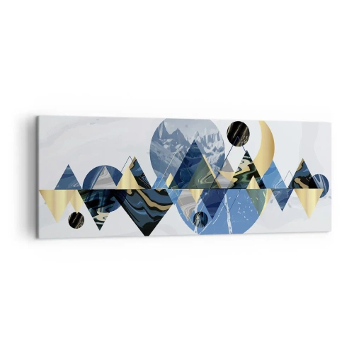 Obraz na płótnie - Abstrakcyjne geometryczne wzory z motywem gór - 140x50cm - Pejzaż geometryczny - Nowoczesna dekoracja ścienna do salonu i sypialni ARTTOR