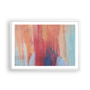 Plakat w białej ramie - Spłynąć tęczą - 70x50 cm