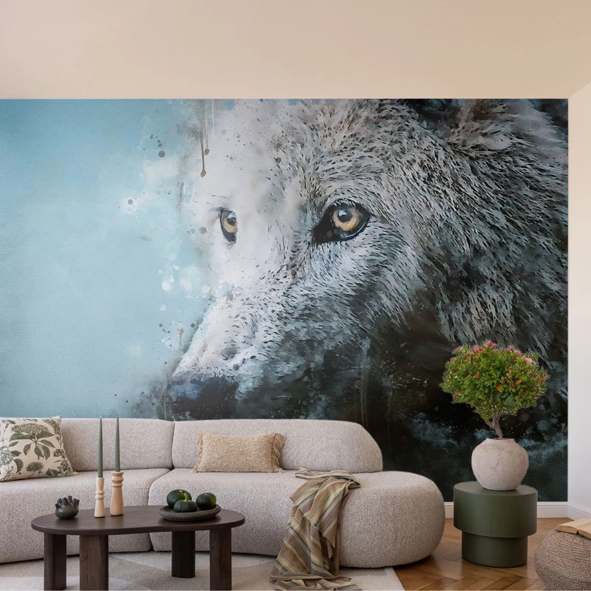 Fototapeta Samoprzylepna Deluxe Sticker - Poznaj wilczą duszę - Zwierzęta, Wilk, Drapieżnik - 250x175 cm