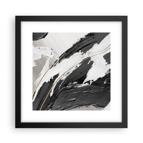 Plakat w czarnej ramie - Abstrakcja z rozmachem - 30x30 cm