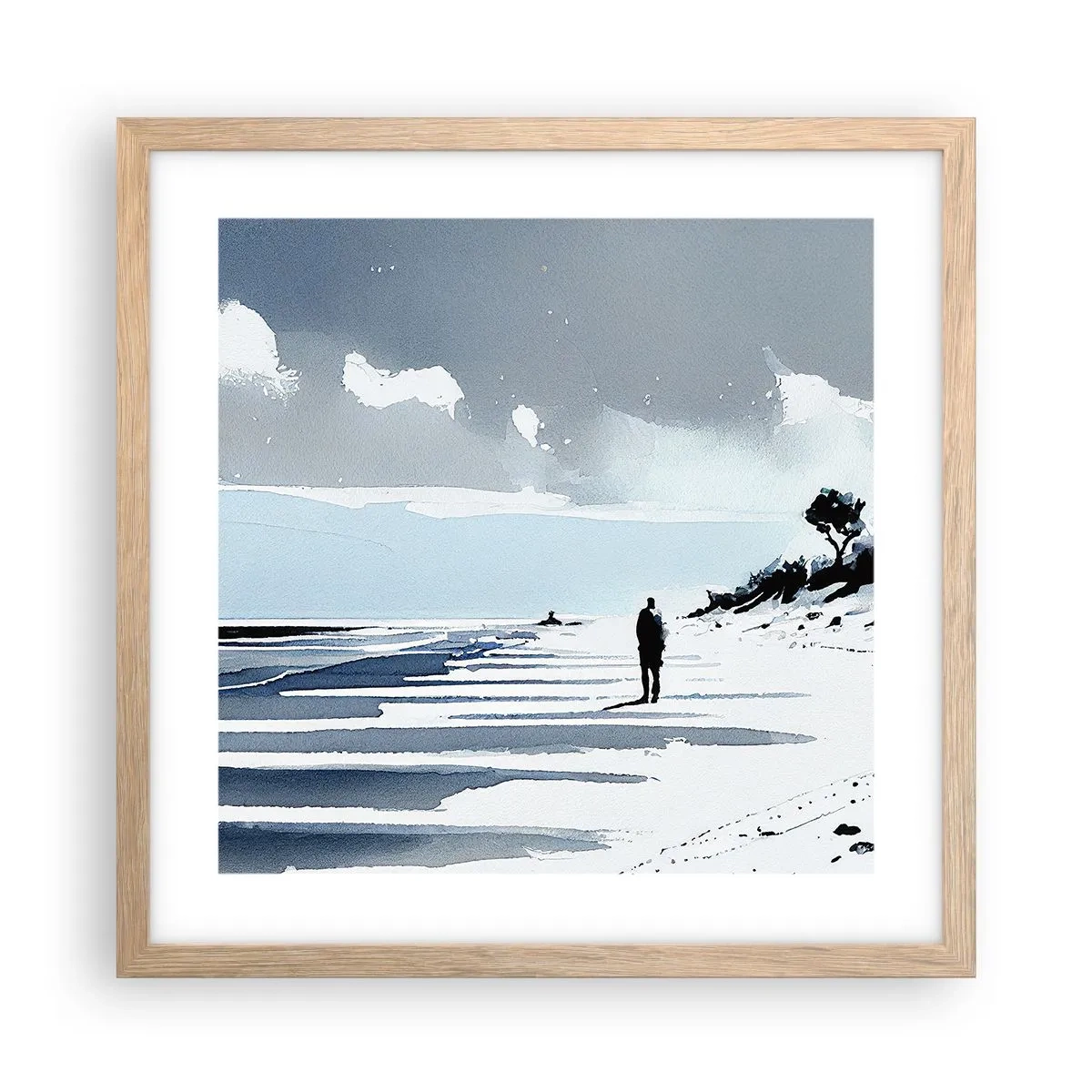 Plakat w ramie jasny dąb - Sam na sam - 40x40 cm