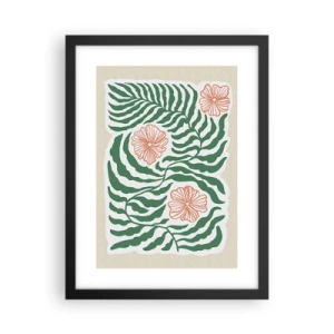 Plakat w czarnej ramie - Rozkwitłe w zieleni - 30x40 cm