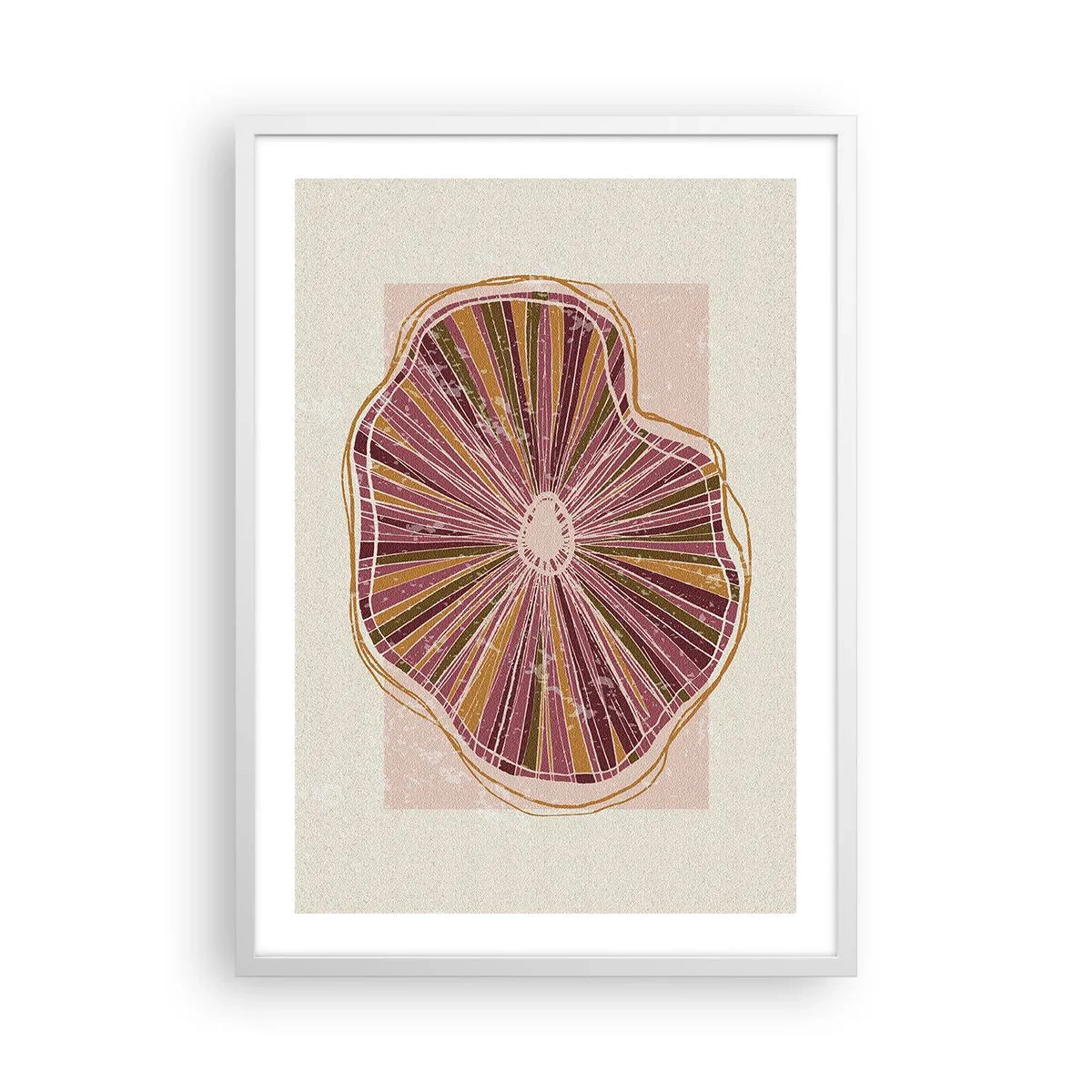 Plakat w białej ramie - Abstrakcja promienista - 50x70 cm