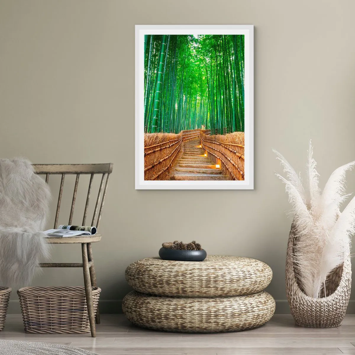 Plakat w białej ramie - Esencja azjatyckiej natury - 70x100 cm