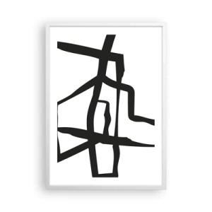 Plakat w białej ramie - Czarno-biała konstrukcja - 50x70 cm