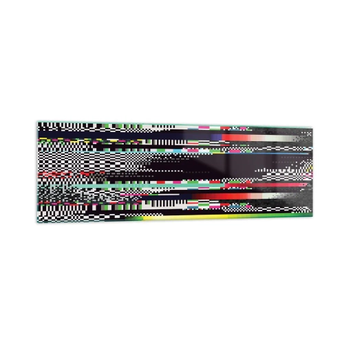 Obraz na szkle - Kolorowe linie i piksele w abstrakcyjnym stylu - 160x50cm - Obraz konrolny rzeczywistości - Nowoczesna dekoracja ścienna do salonu i sypialni ARTTOR