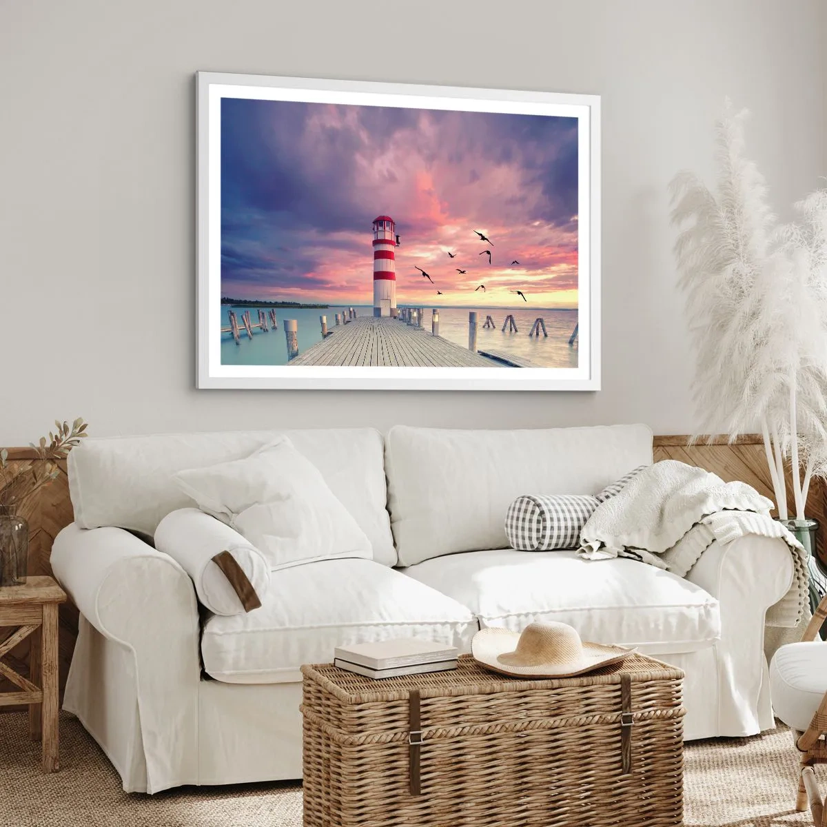 Plakat w białej ramie - Pora do portu - 40x30 cm