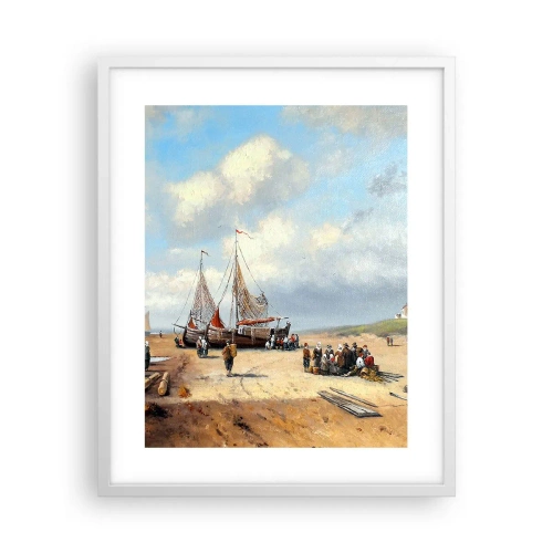 Plakat w białej ramie - Po udanym połowie - 40x50 cm