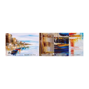 Fototapeta Próbka Premium Canvas - Wielobarwna miejska przystań - Pejzaż, Port, Nadmorski - 100x30 cm