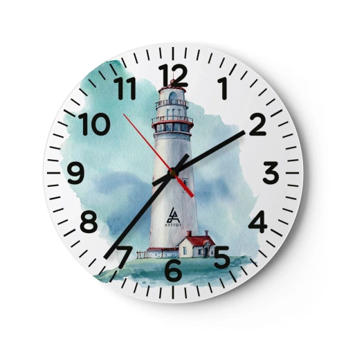 Zegar ścienny - Łagodna siostra błękitu - 30x30 cm