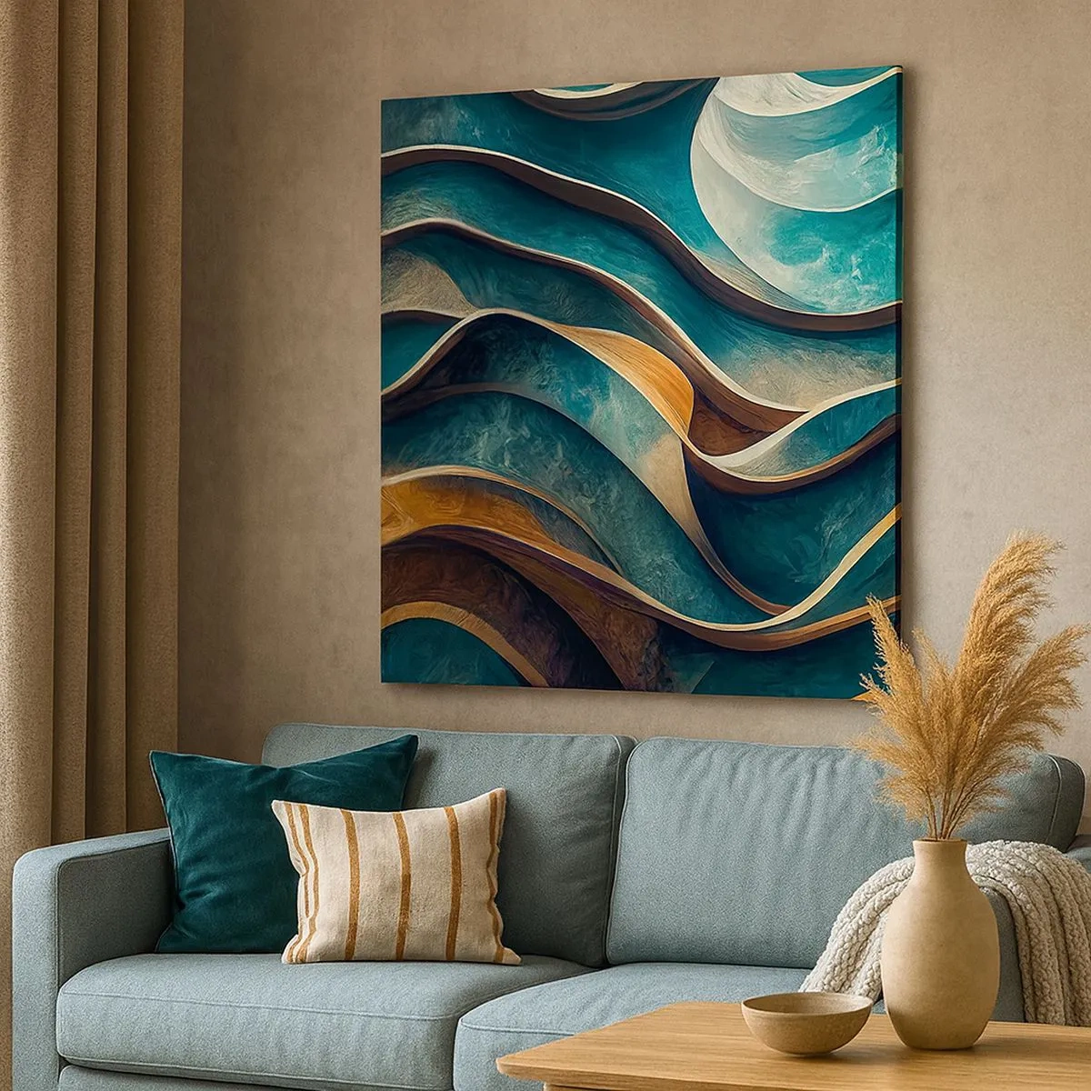 Obraz na płótnie - Meandry błękitu - 30x30 cm