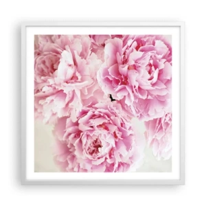 Plakat w białej ramie - W różowym przepychu - 60x60 cm
