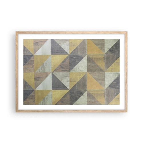 Plakat w ramie jasny dąb - Pod kątem trójkąta - 70x50 cm