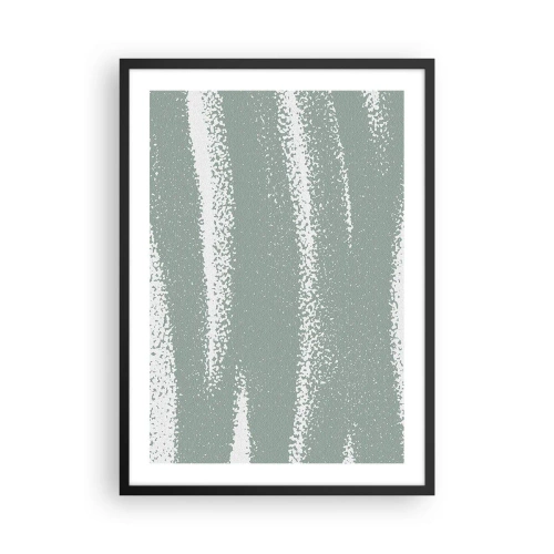 Plakat w czarnej ramie - Minimalistyczna kompozycja w odcieniach zieleni i bieli - 50x70cm - Abstrakcja w zimowym klimacie - Nowoczesna dekoracja ścienna do salonu i sypialni ARTTOR