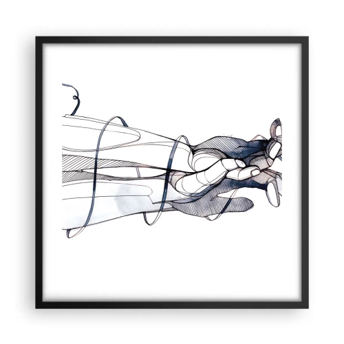 Plakat w czarnej ramie - Studium dotyku - 50x50 cm