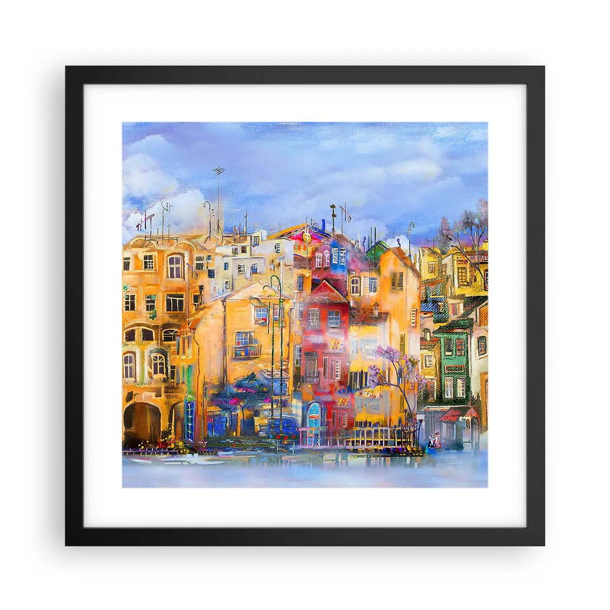 Plakat w czarnej ramie - Jesteśmy razem - 40x40 cm