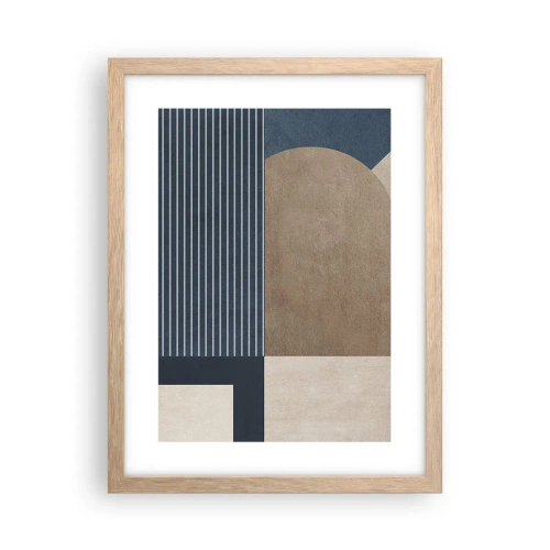 Plakat w ramie jasny dąb - Kompozycja prostoty i krągłości - 30x40 cm