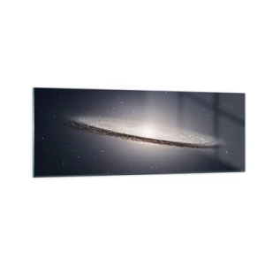 Obraz na szkle - Spiralna galaktyka na tle gwiaździstego kosmosu - 140x50cm - Dawno temu w odległej galaktyce… - Nowoczesna dekoracja ścienna do salonu i sypialni ARTTOR