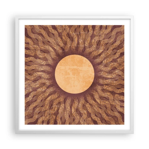 Plakat w białej ramie - Ikona słońca - 60x60 cm